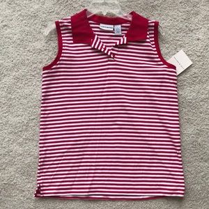 Croft & Barrow Striped Red & White Collared Tank Top (large)